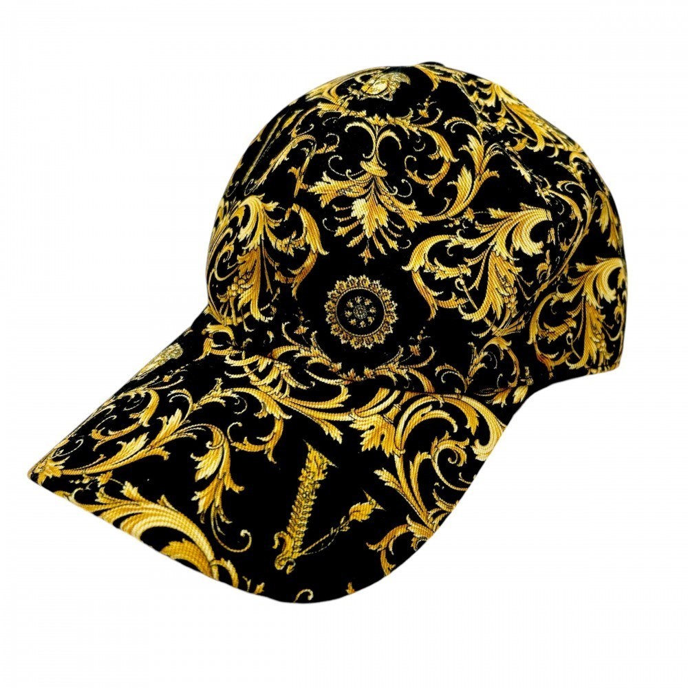 Versace Cap Medusa Logo Hat Black Yellow